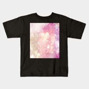 Pink,Cream and Purple Galaxy Marble Effect Design Kids T-Shirt